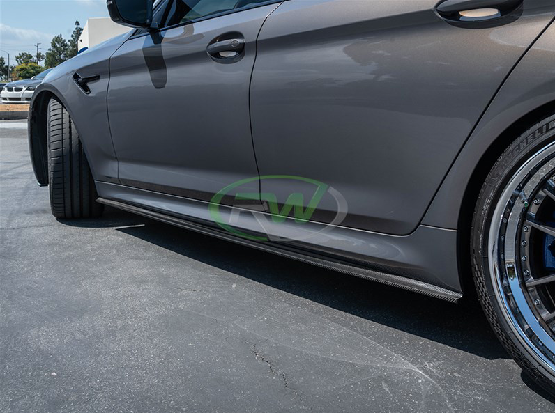 BMW G30/F90 RWS Carbon Fiber Side Skirt Extensions