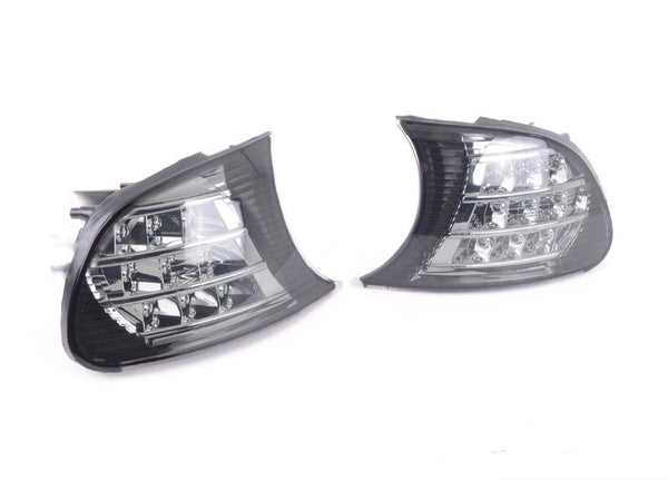 BMW E46 M3 and Coupe (Pre-LCI) (For vehicles with production date before 01/2001)- Smoked LED Front Corner Lights with Assembly
